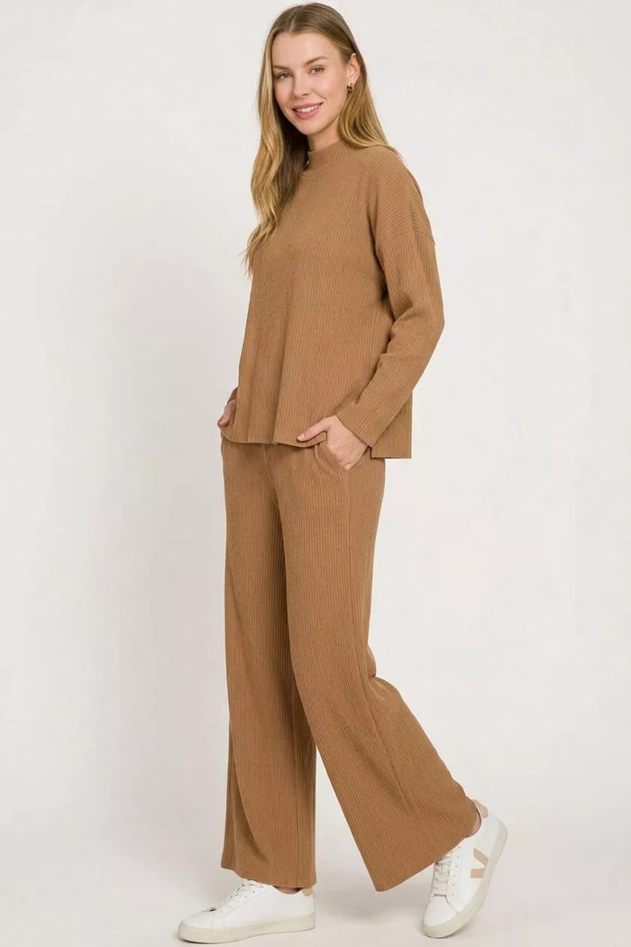 Deep Camel Sweater Set for Women